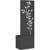 vidaXL Vrtno korito z dekorativno ploščo Črna 50 x 140 cm Mnogi jeklo | Shoptok.si