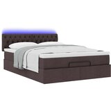 vidaXL Otomanski posteljni okvir z vzmetnico rjav 140x200 cm blago | Shoptok.si