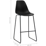  Barski stoli 6 kosov črna plastika | Shoptok.si