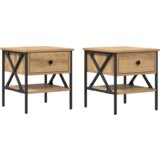 vidaXL Noćni ormarići 2 kom Artisan hrast 40x42x45 cm inženjersko drvo | shoptok.hr