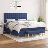  The Living Store Box spring postelja z vzmetnico modra 160x200 cm blago - Box Spring Postelja, (21514726) Cene