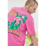Gcds Bombažna kratka majica roza barva