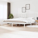  Okvir za krevet od masivne borovine bijeli 200 x 200 cm | shoptok.hr