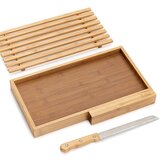 ZELLER Deska za rezanje + nož 39,5x23,5x4cm / bambusov les, inox, (20926403) | Shoptok.si