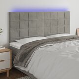 vidaXL LED uzglavlje svjetlosivo 160x5x118/128 cm baršunasto Cijene