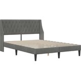 Okvir kreveta s madracem Tamno siva 140 x 190 cm Baršun | shoptok.hr