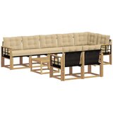 vidaXL Zunanja garnitura za sedenje z blazino 9 pcs Bela in bež, (5000281847) | Shoptok.si