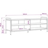  TV ormar 140 x 39,5 x 50 cm Hrast sonoma Konstruirano drvo | shoptok.hr