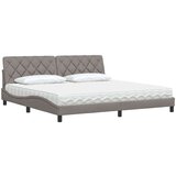  Krevet s madracem smeđesivi 200x200 cm od tkanine - Sivo-smeđa 200 x 200 cm | shoptok.hr