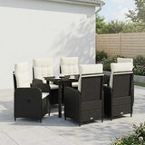  Set stolića za sofu s jastukom 7 pcs Crna i krem-bijela | Eponuda.com
