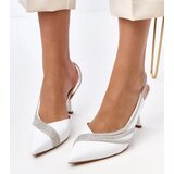 Gemre White open-heeled sandals with rhinestones Lura | ePonuda.com