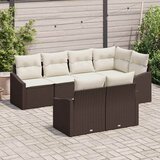 Set sofe 7 kom. Smeđa poliratan 233,5 x 123,5 x 85 cm | shoptok.hr