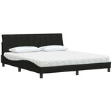 vidaXL Postelja z vzmetnico črna 180x200 cm blago | Shoptok.si
