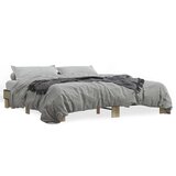 vidaXL Posteljni okvir sonoma hrast 160x200 cm inž. les in kovina, (21151997) | Shoptok.si