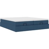  Otomanski okvir kreveta s madracima plavi 180x200cm od tkanine | Eponuda.com