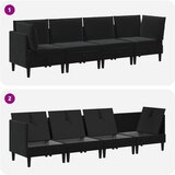  Set namještaja za dnevni boravak s jastukom 4 pcs Crna Baršun | Eponuda.com