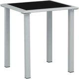  Vrtni stol crno-srebrni 41 x 41 x 45 cm od čelika i stakla | shoptok.hr