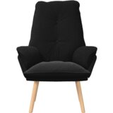  Relaxirajuća stolica Crna kovrčava tkanina nalik vuni | shoptok.hr
