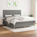  Okvir kreveta s oprugama i madrac svjetlosivi 160x200cm tkanina | shoptok.hr