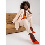 Fashion Hunters Two-piece beige elegant set with a binding Cene