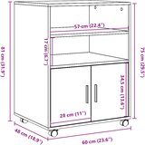 Ormarić s kotačima boja starog drva 60x48x81 cm drveni | shoptok.hr