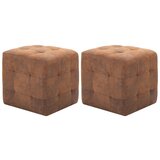 The Living Store Tabure 2 kosa rjav 30x30x30 cm umetno usnje semiš - Tabure, (21419715) | Shoptok.si