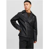 Jack & Jones Black Mens Leatherette Rocky Jack Jack - Men