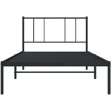 vidaXL Metalni okvir za krevet s uzglavljem crni 75x190 cm | shoptok.hr