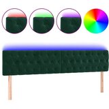  LED uzglavlje tamnozeleno 180x7x78/88 cm baršunasto | shoptok.hr