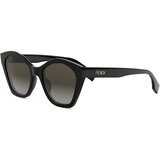 Fendi Lettering Black Geometric Sunglasses ONE SIZE (54) Črna/Rjava Cene