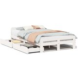  Posteljni okvir brez vzmetnice bel 135x190 cm trdna borovina, (21523749) | Shoptok.si