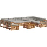  Set vanjskih sofa 10 kom. Prirodna i svijetlo siva | shoptok.hr