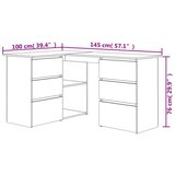  Kotna pisalna miza betonsko siva 145x100x76 cm iverna plošča, (20640761) | Shoptok.si