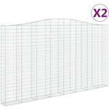  Lučne gabionske košare 2 kom 400x30x220/240cm pocinčano željezo | shoptok.hr