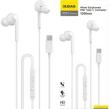 Dudao X3C+ žične slušalke usb-c in-earal 1.2M bele za telefone, (21832947) Cene