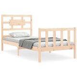 The Living Store Posteljni okvir z vzglavjem 3FT trden les - Posteljni Okvir, (21530960) | Shoptok.si