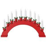 vidaXL Božični svečnik s 10 LED svečami 3 pcs Rdeča 47 x 5 x 29 cm | Shoptok.si