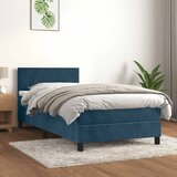 Box spring krevet s madracem tamnoplavi 90x190 cm baršunasti Cene