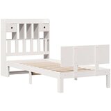 vidaXL Knjižna postelja brez vzmetnice bela 90x190cm trdna borovina | Shoptok.si