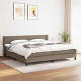  Krevet s oprugama i madracem smeđesivi 200x200 cm od tkanine | shoptok.hr