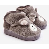 Kesi Children's insulated slippers with teddy bear, grey Eberra Cijene