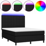  Krevet box spring s madracem LED crni 140x190 cm od tkanine | shoptok.hr