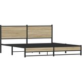 Metalni okvir kreveta bez madraca boja hrasta sonome 183x213 cm | Eponuda.com