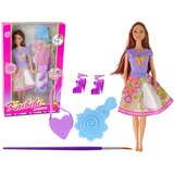  Punčka za igro v obleki za barvanje Painting Dress - 29 cm -vijolična Cene