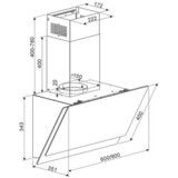 RESPEKTA kuhinjska napa ch 77060 s (60 cm, pretok zraka: 350 m³/h, črna/srebrna) | Shoptok.si
