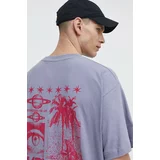 Volcom Bombažna kratka majica moški, vijolična barva