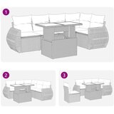  6-dijelni set vrtnih sofa od poliratana s jastucima svjetlosivi | shoptok.hr