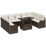 vidaXL set vrtnih sofa sa jastučićima smeđi poli ratan, 2-sjedni vrtni kauč s pohranom i jastučićima smeđi poli ratan Cijene