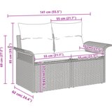  11-dijelni Vrtni Kauč Set s Jastucima Crni Poli Ratan Akacija | shoptok.hr