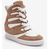 Kesi Beige leather wedge ankle boots Amria